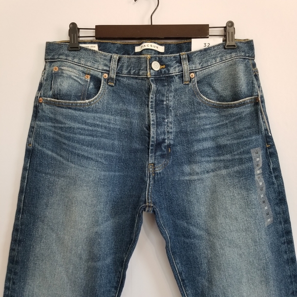 NWT Pacsun Vintage Loose Raw Hem Jeans Size 32 - Picture 2 of 6